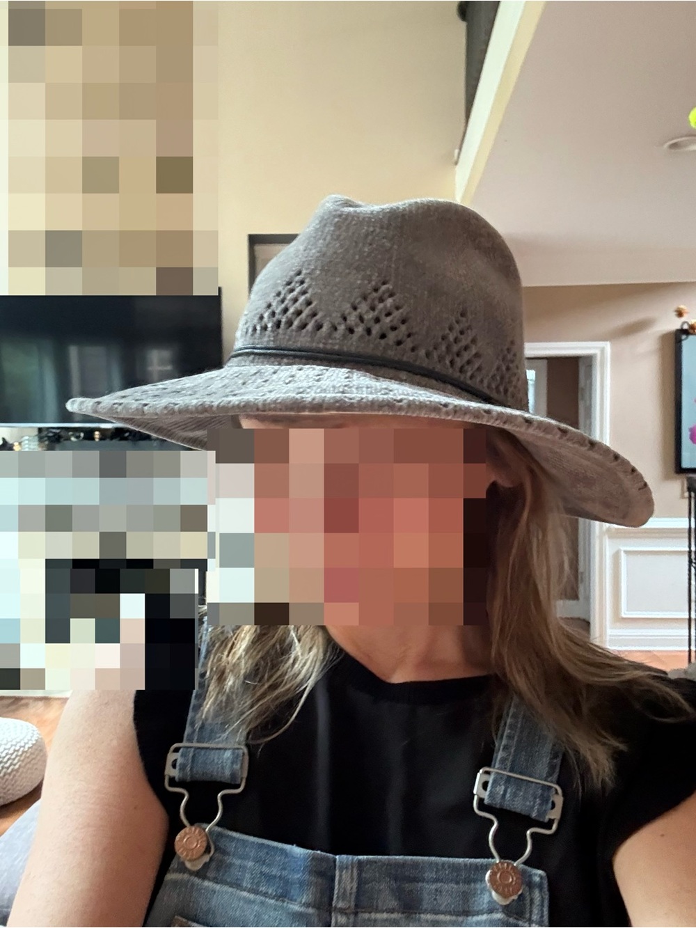 Adora Dorfman Co. Gray Wide Brim Rancher Hat Cutout Boho Western
